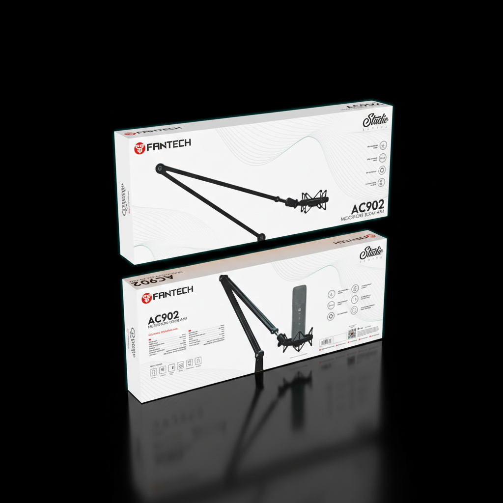 FANTECH AC902s Adjustable Microphone Stand – Foldable Desktop & Studio Mic Holder