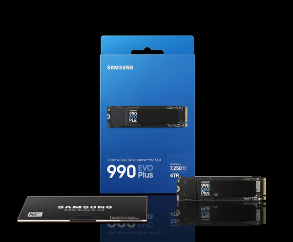 قرص تخزين Samsung 990 EVO Plus بسعة 4 تيرابايت – NVMe – M.2 2280 – PCIe 4.0 – بسرعة قراءة تصل إلى 7250 ميجابايت/ث وكتابة 6300 ميجابايت/ث