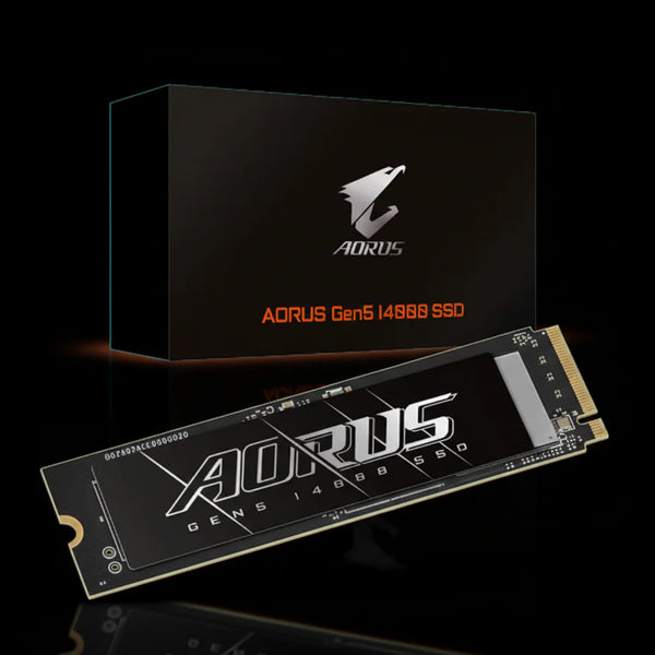 قرص تخزين Gigabyte AORUS Gen5 14000 بسعة 2 تيرابايت – NVMe 2.0 – M.2 2280 – PCIe 5.0 x4 – بسرعة قراءة تصل إلى 14000 ميجابايت/ث