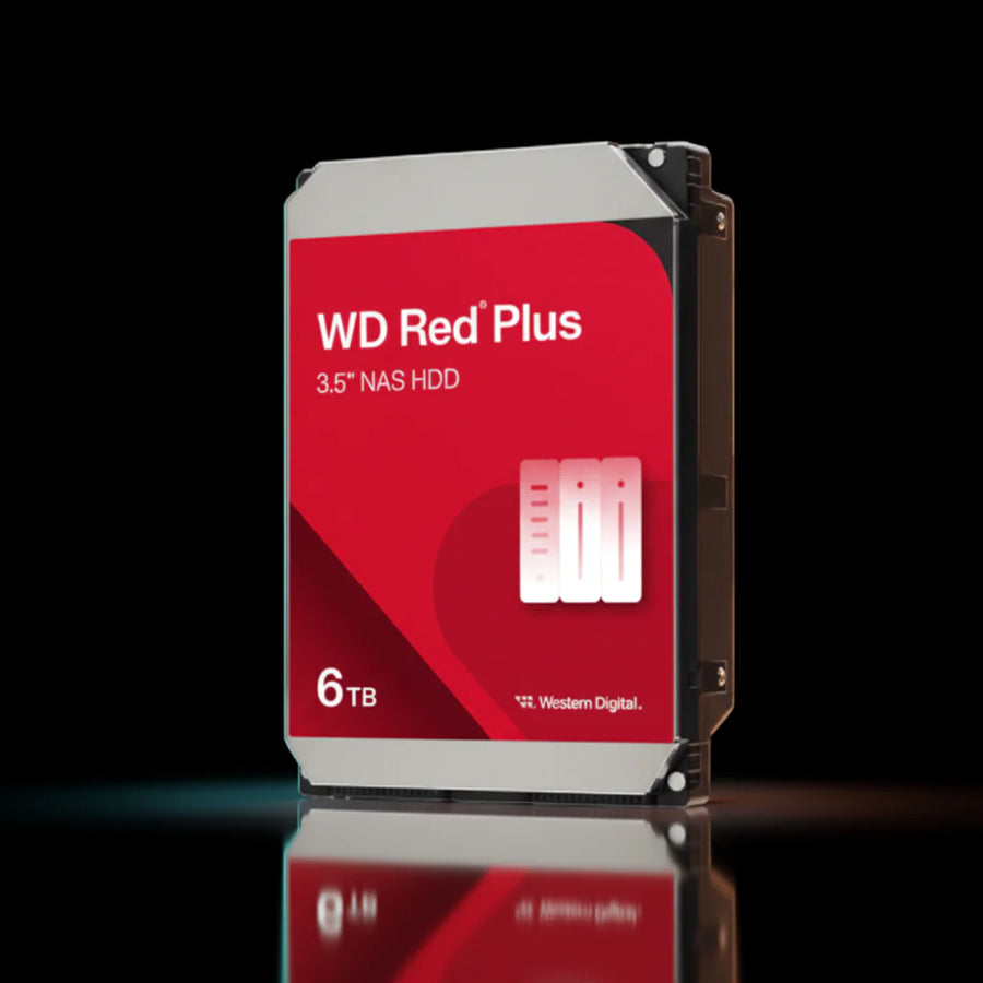قرص صلب داخلي Western Digital WD Red Plus بسعة 6 تيرابايت – مخصص لأنظمة NAS – 3.5 بوصة – بسرعة 5400 دورة/دقيقة – واجهة SATA III