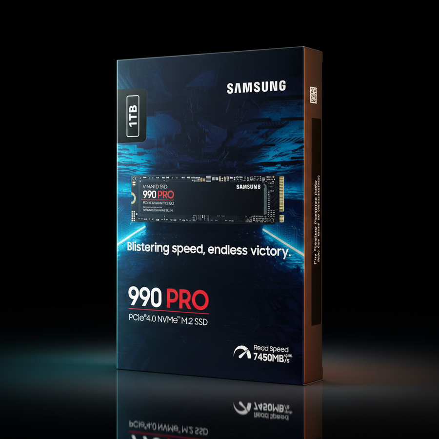 Samsung 990 PRO 1TB NVMe M.2 2280 SSD (PCIe 4.0, Up to 7450MB/s Read, 6900MB/s Write)