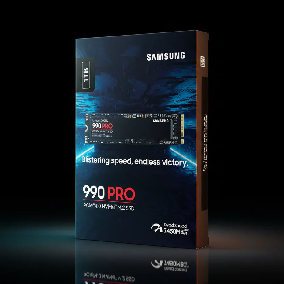 Samsung 990 PRO 1TB NVMe M.2 2280 SSD (PCIe 4.0, Up to 7450MB/s Read, 6900MB/s Write)