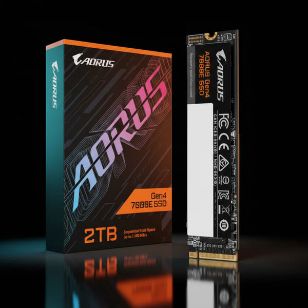 قرص تخزين Gigabyte AORUS Gen4 7000E بسعة 2 تيرابايت – NVMe – M.2 2280 – PCIe 4.0 – بسرعة قراءة تصل إلى 7000 ميجابايت/ث