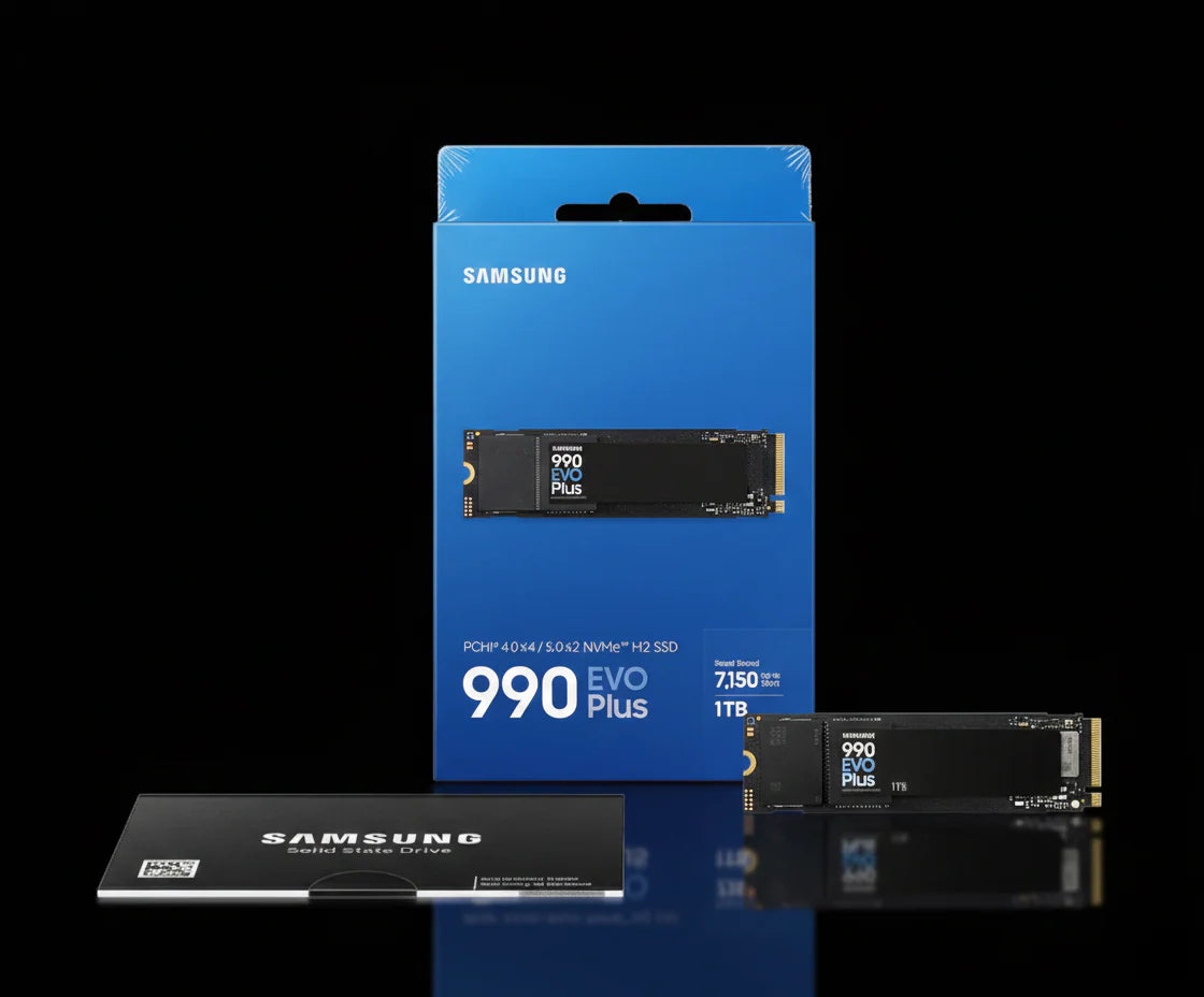 Samsung 990 EVO Plus 1TB NVMe M.2 2280 SSD (PCIe 4.0, Up to 7250MB/s Read, 6300MB/s Write)