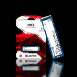 قرص تخزين Kingston NV3 بسعة 1 تيرابايت – NVMe – M.2 2280 – PCIe 4.0 – بسرعة قراءة تصل إلى 6000 ميجابايت/ث وكتابة 4000 ميجابايت/ث