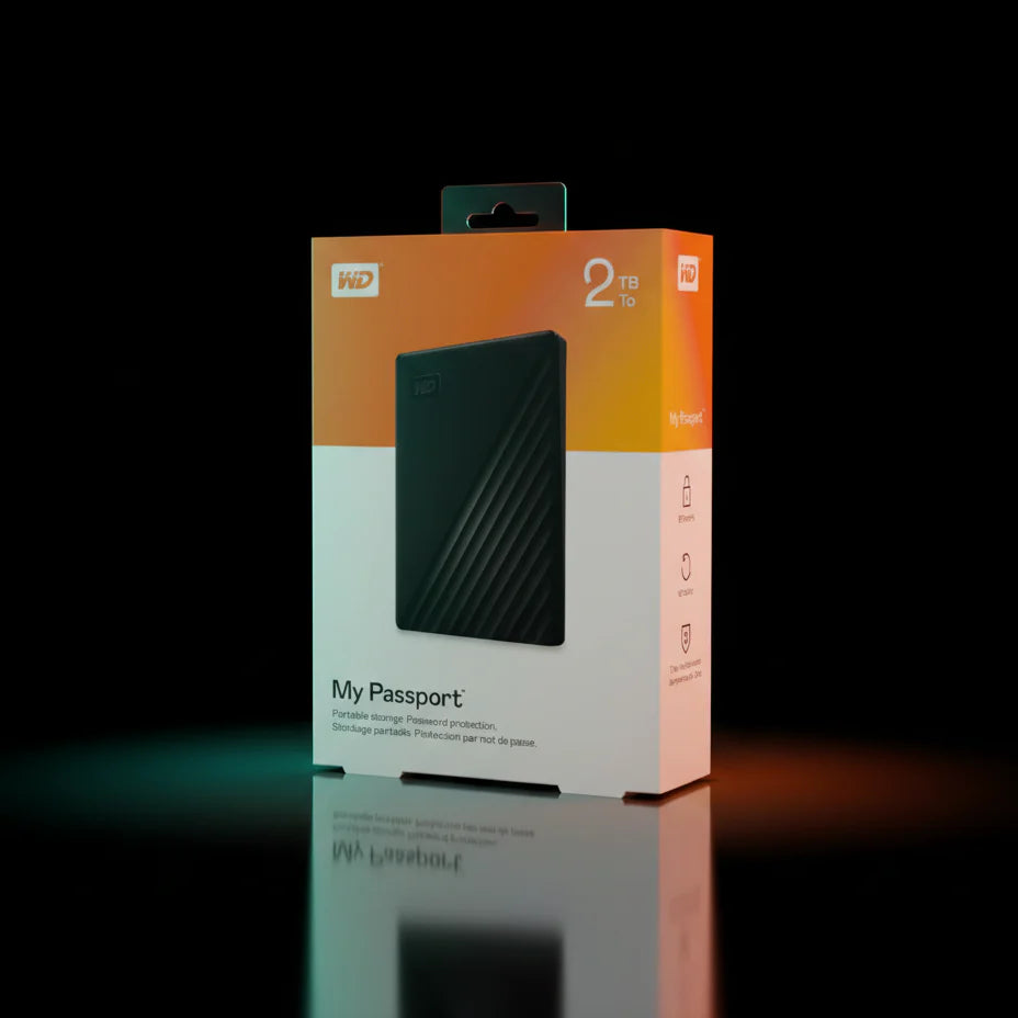 Western Digital WD My Passport 2TB Portable External Hard Drive 2.5" (USB 3.2 Gen 1)