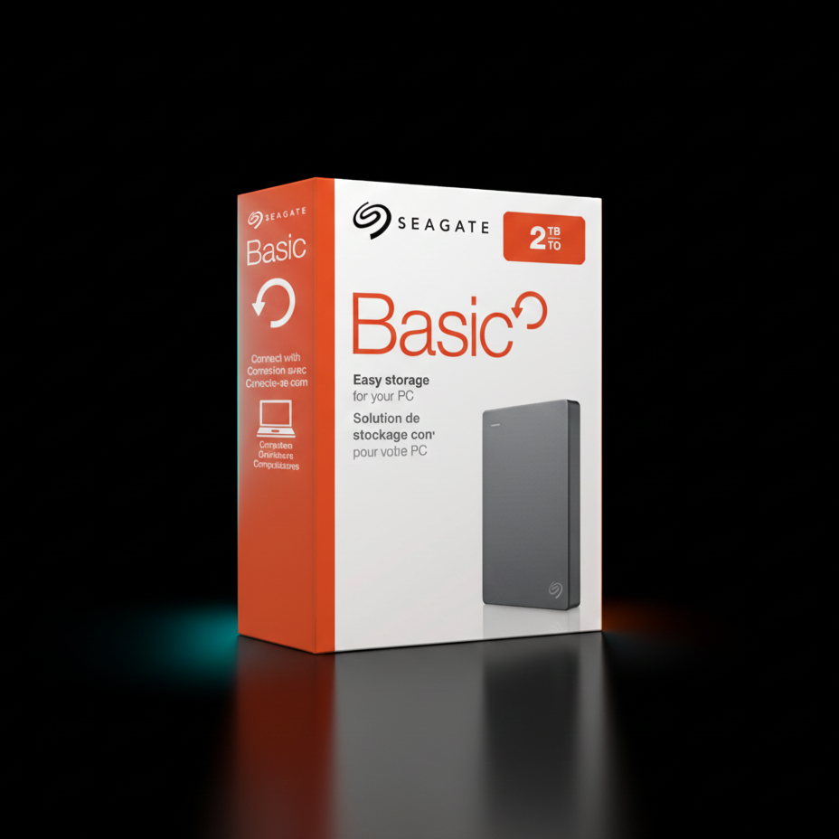 قرص صلب خارجي محمول Seagate Basic بسعة 2 تيرابايت – 2.5 بوصة – USB 3.0