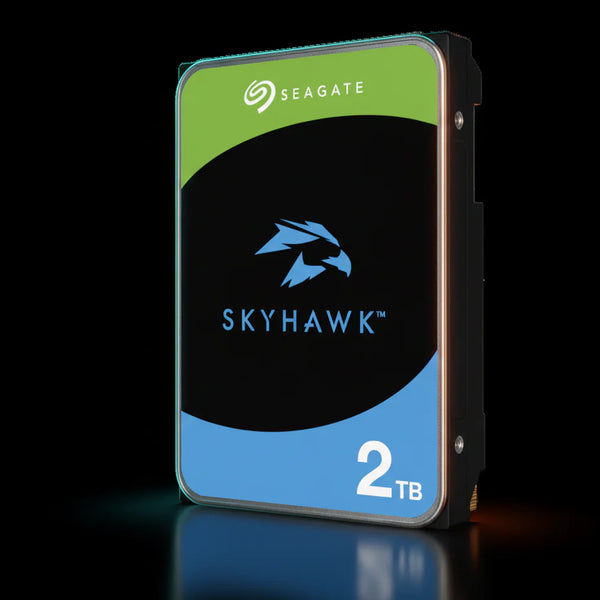 قرص صلب داخلي Seagate SkyHawk بسعة 2 تيرابايت – 3.5 بوصة – مخصص لأنظمة المراقبة – بسرعة 5400 دورة/دقيقة – ذاكرة تخزين مؤقت 256 ميجابايت – واجهة SATA III