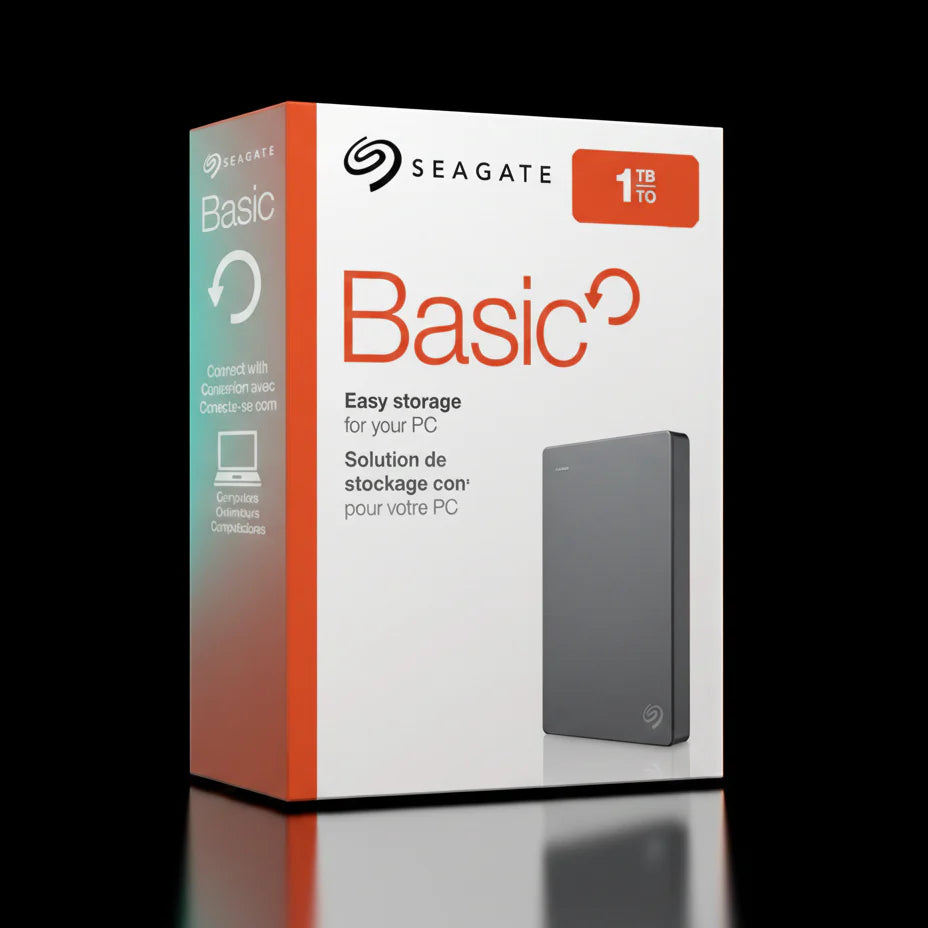 قرص صلب خارجي محمول Seagate Basic بسعة 1 تيرابايت – 2.5 بوصة – USB 3.0