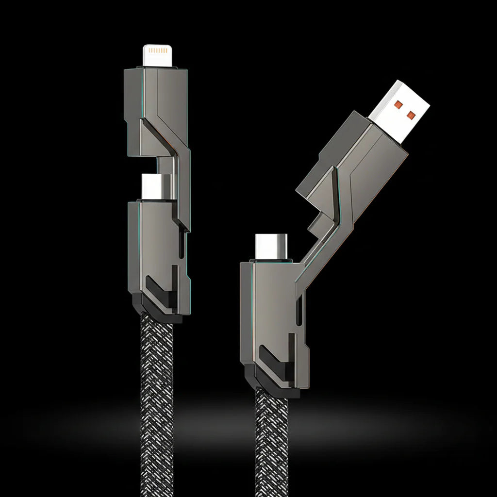 Fast Charging 4-in-1 Multi-Device Cable – USB-A to USB-C / Lightning / Micro USB