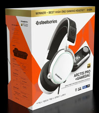 سماعة رأس SteelSeries Arctis Pro مع GameDAC باللون الأبيض – صوت Hi-Res احترافي للألعاب