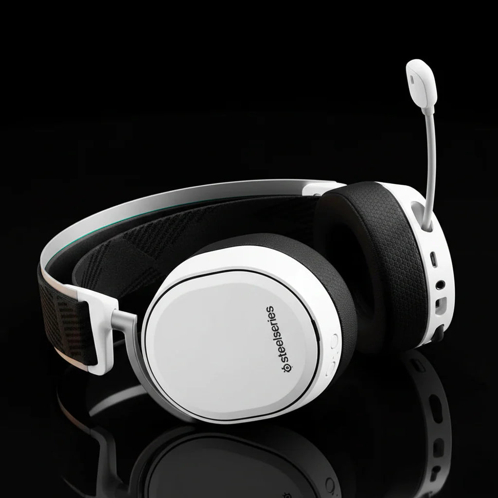 سماعة رأس SteelSeries Arctis Pro مع GameDAC باللون الأبيض – صوت Hi-Res احترافي للألعاب