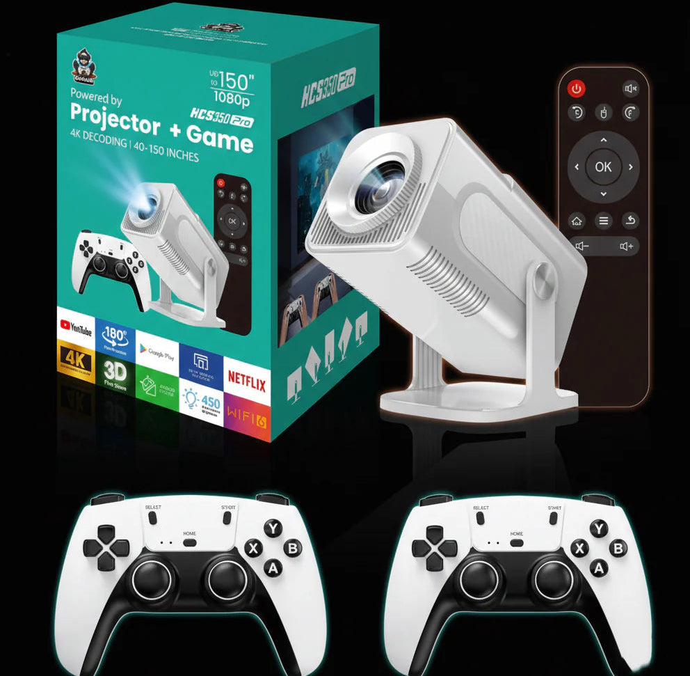 جهاز عرض HCS350 Pro بدقة 4K بحجم عرض من 40 إلى 150 بوصة مع ذراعي تحكم