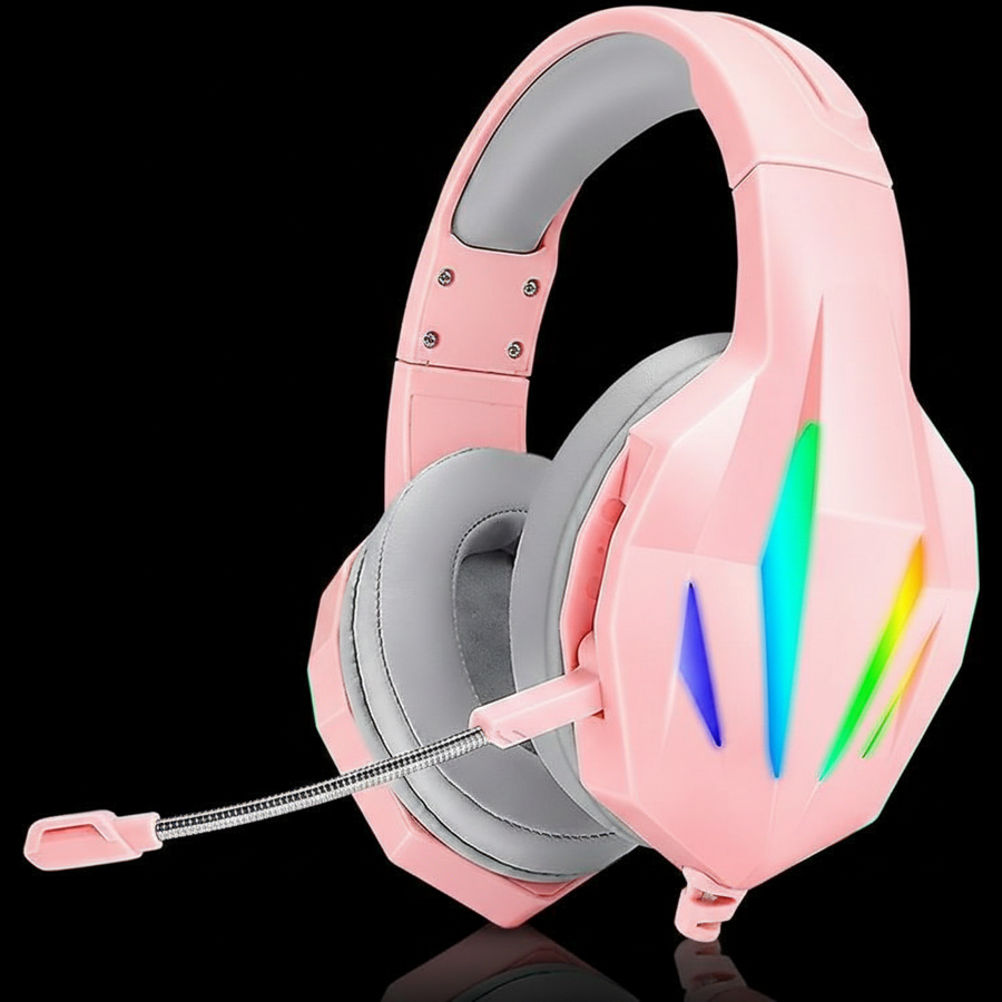 ERXUNG J5 Wired Gaming Headset – Pink Edition