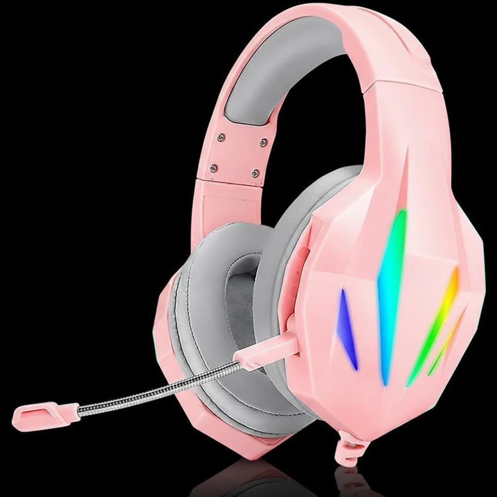 سماعة رأس ERXUNG J5 سلكية للألعاب – إصدار Pink باللون الوردي