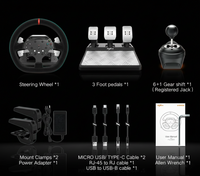 مقود ألعاب PXN-V10 – دركسون سباق مع دواسات وناقل حركة ودعم Force Feedback لأجهزة PC وPS وXbox