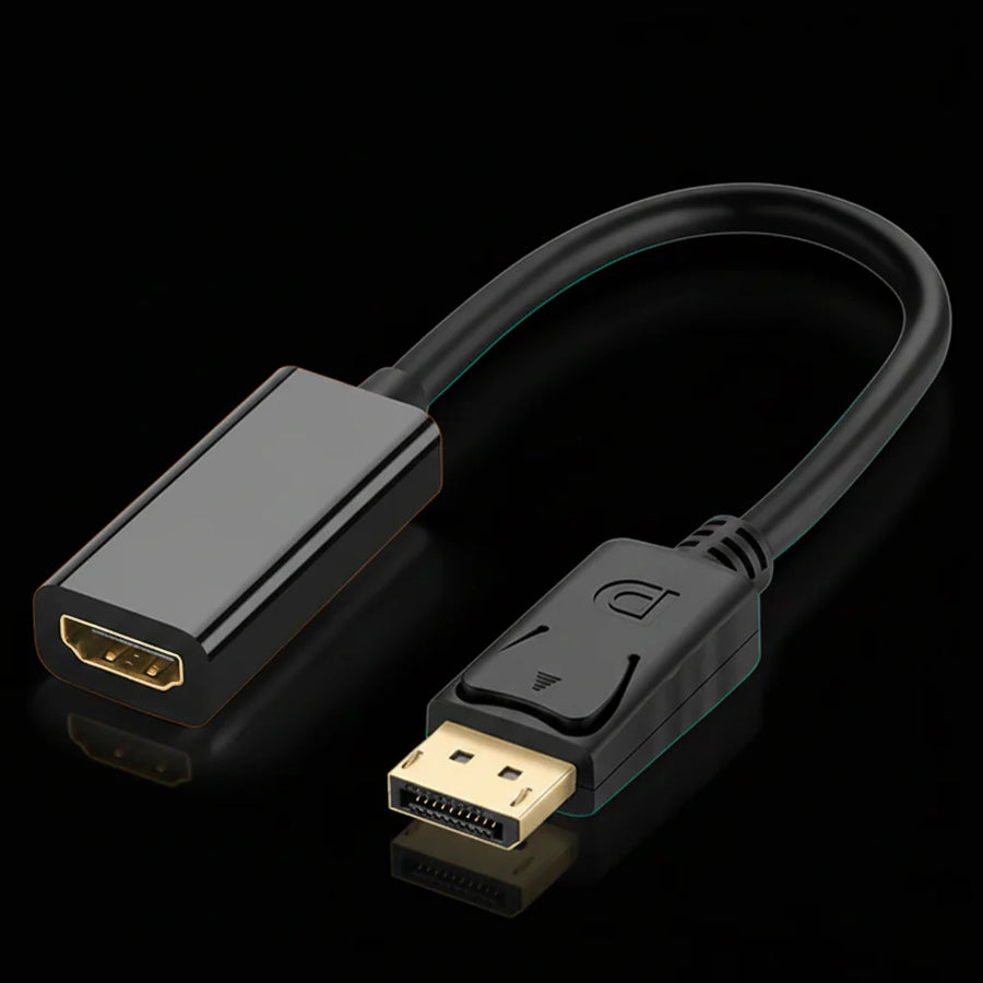 محول HDMI إلى DisplayPort – محول فيديو وصوت عالي السرعة لأجهزة الكمبيوتر واللابتوب والشاشات
