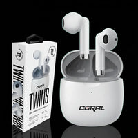 سماعات أذن Coral Twins – سماعات ستيريو داخل الأذن مع ميكروفون مدمج