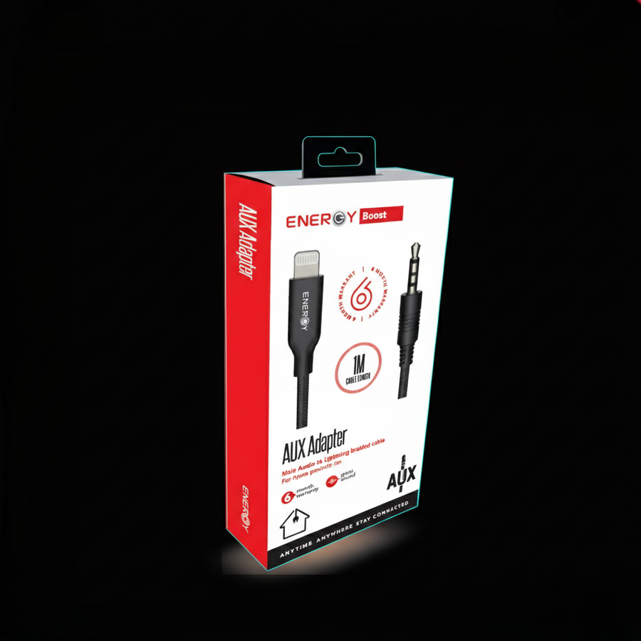 Energy AUX to Lighting OR TYPE-C Adapter Cable – 1M High-Quality Audio Converter