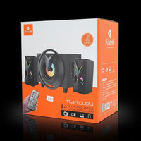 سماعات Kisonli TM-1000U نظام 2.1 بإضاءة RGB – قدرة 16 واط مع مضخم صوت (Subwoofer)