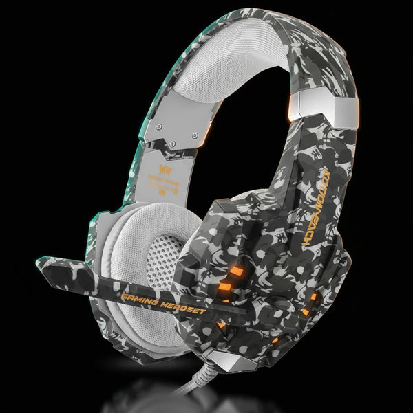 سماعة ألعاب Kotion Each G9600 سلكية – كبيرة الحجم Over-Ear، إضاءة RGB، ميكروفون مع خاصية إلغاء الضوضاء، مدخل 3.5mm وUSB