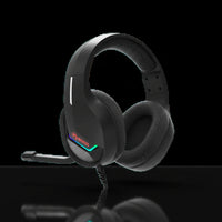 سماعة H8618 BK Tactic 40 للألعاب – كبيرة الحجم Over-Ear، إضاءة RGB، سلكية، مدخل 3.5mm وUSB، ميكروفون مع خاصية إلغاء الضوضاء