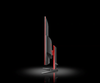Gaming monitor with red accents on a black background