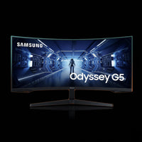 شاشة ألعاب سامسونج Odyssey G5 Series بمقاس 34 بوصة – دقة WQHD بانحناء، معدل تحديث 165Hz، زمن استجابة 1ms، لوحة VA