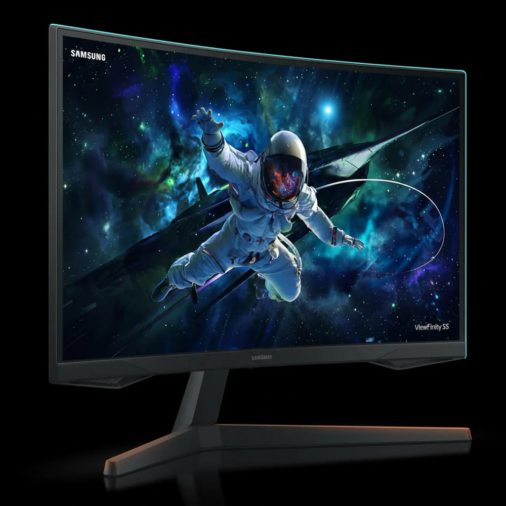 شاشة ألعاب سامسونج Odyssey G5 G55C بمقاس 27 بوصة – معدل تحديث 165Hz، زمن استجابة 1ms، لوحة VA