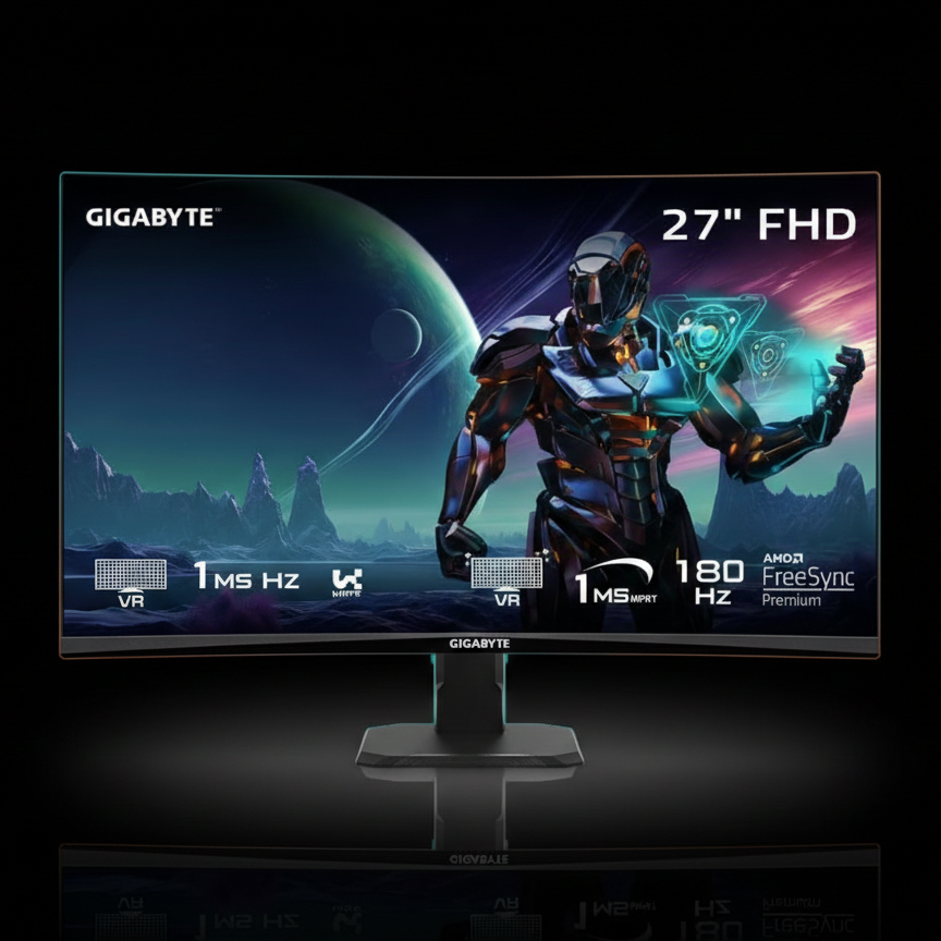 Gigabyte GS27FC 27" Curved Gaming Monitor – 180Hz, 1ms Response Time, IPS
