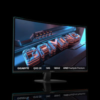 شاشة ألعاب Gigabyte GS32QCA بمقاس 32 بوصة بدقة QHD بانحناء – دقة 2K، معدل تحديث 180Hz، زمن استجابة 1ms، لوحة IPS