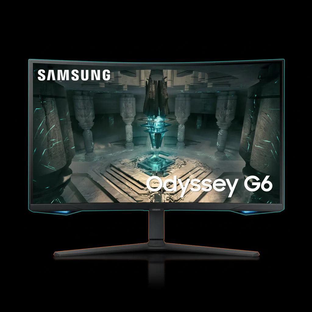 شاشة ألعاب سامسونج Odyssey G65B بانحناء 32 بوصة – بدقة QHD، معدل تحديث 165Hz، زمن استجابة 1ms