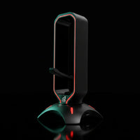 حامل سماعة الألعاب Rampage RM-H66 GUARD بإضاءة RGB مع منفذي USB ومنظم كابل ماوس