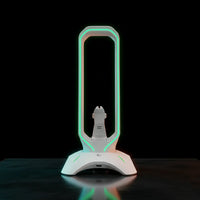 حامل سماعة الألعاب Rampage RM-H66 GUARD بإضاءة RGB مع منفذي USB ومنظم كابل ماوس